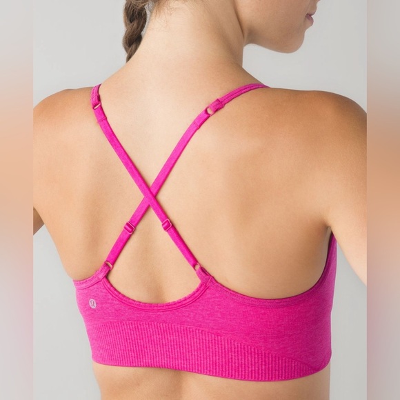 Lululemon Ebb To Street Bra Heathered Jewelled Magenta barbie pink sports tank - Picture 2 of 6